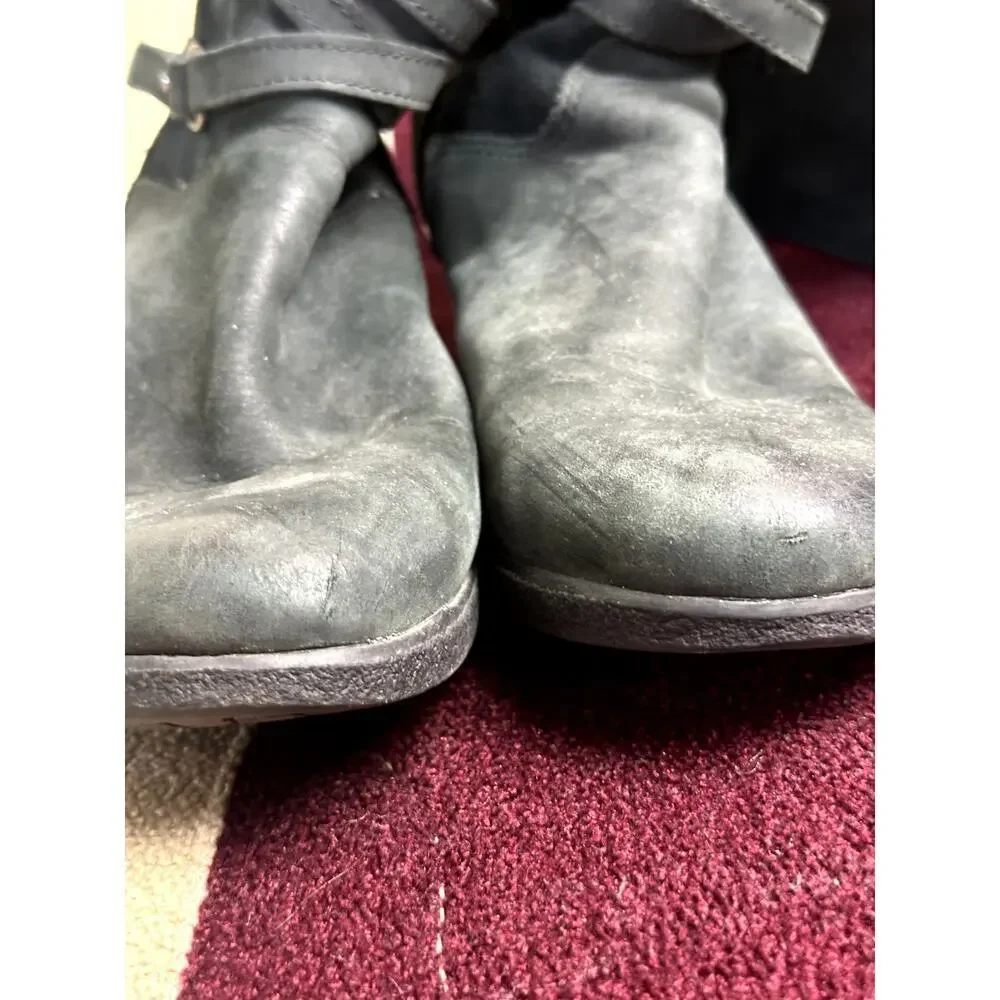 Ugg Black Wedge Knee High Waterproof Suede Boots Women's Size 8
